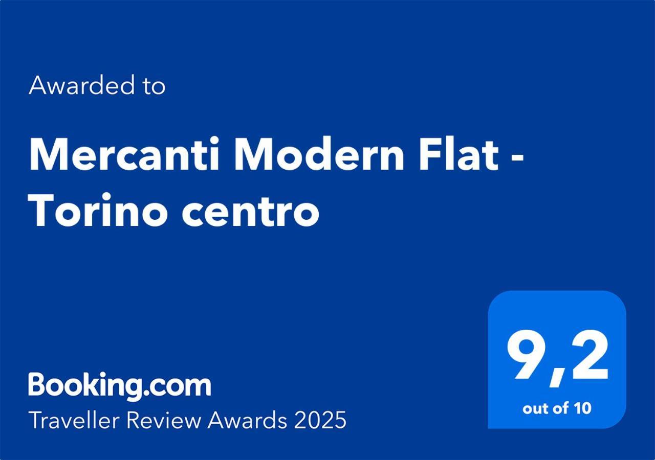 Mercanti Modern Flat - Balcony - Torino Centro Exterior foto